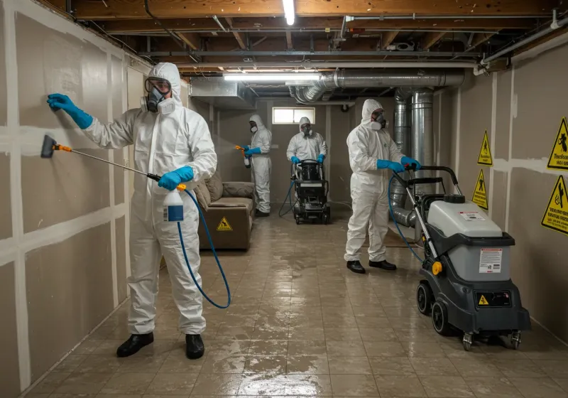 Basement Moisture Removal and Structural Drying process in Fort Oglethorpe, GA